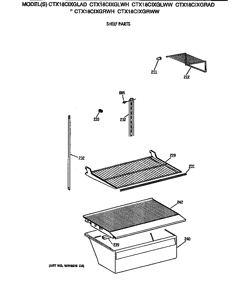 Hotpoint CTX18CIXGLWW shelf parts diagram
