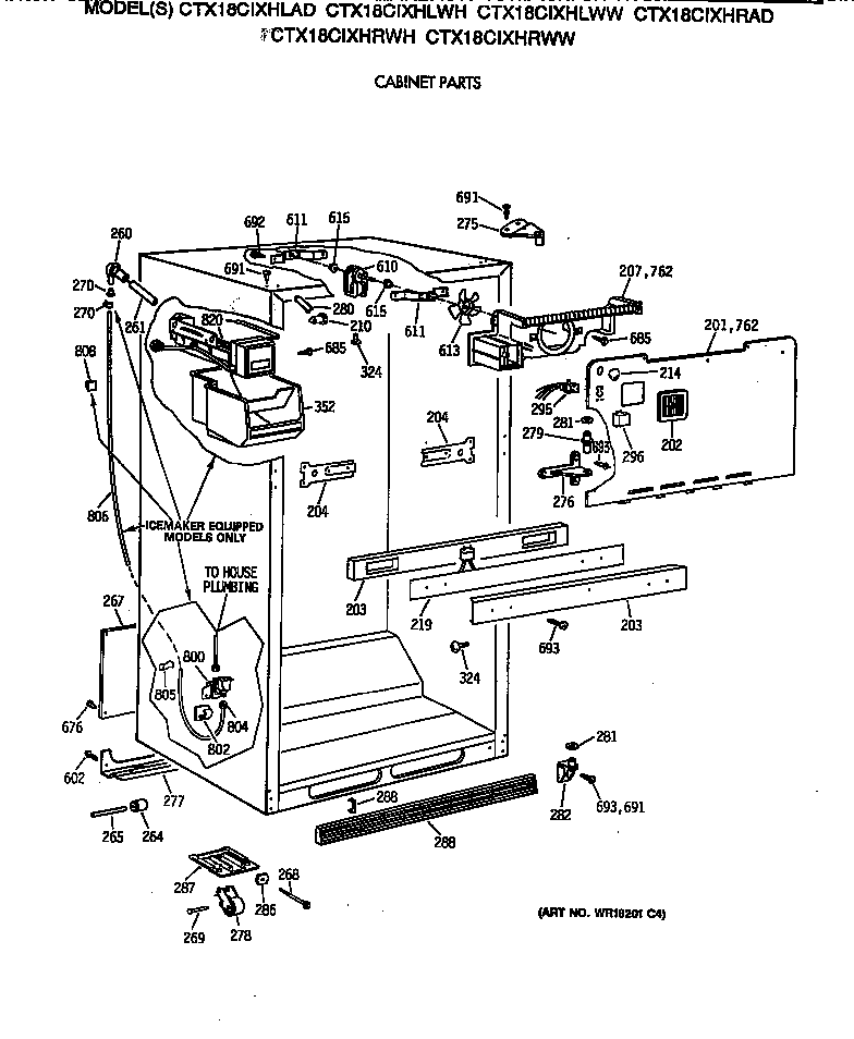 Hotpoint CTX18CIXHLAD cabinet parts diagram