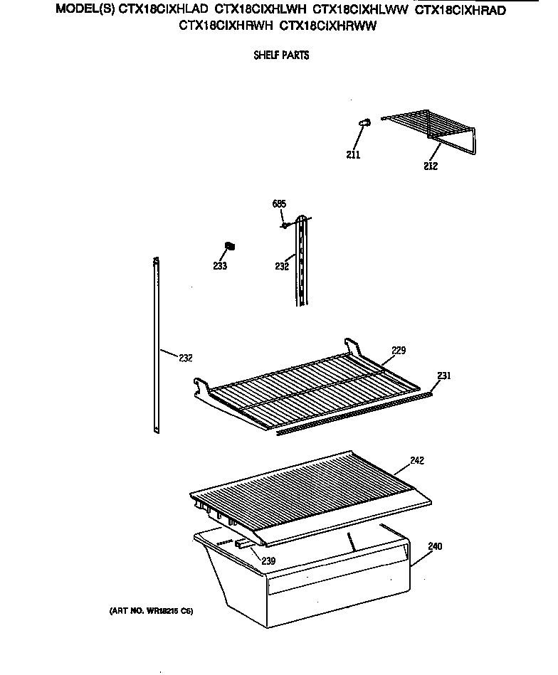 Hotpoint CTX18CIXHLAD shelf parts diagram