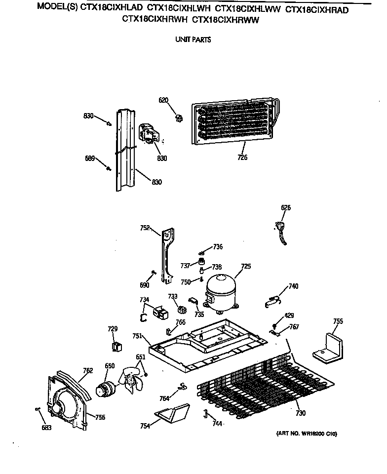 Hotpoint CTX18CIXHLAD unit parts diagram