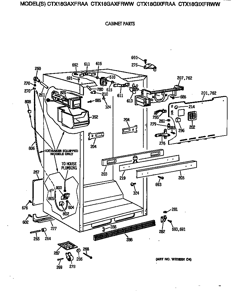 Hotpoint CTX18GAXFRAA cabinet parts diagram