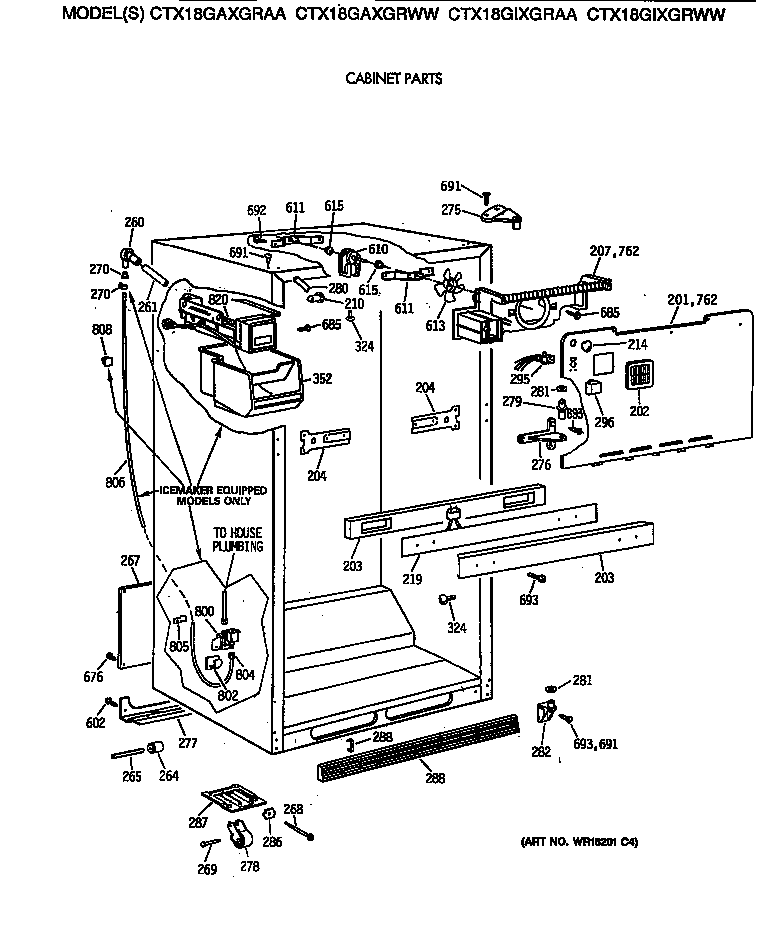 Hotpoint CTX18GIXGRWW cabinet parts diagram