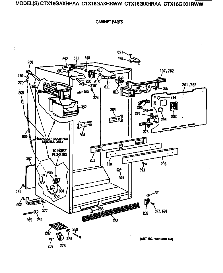 Hotpoint CTX18GAXHRAA cabinet parts diagram