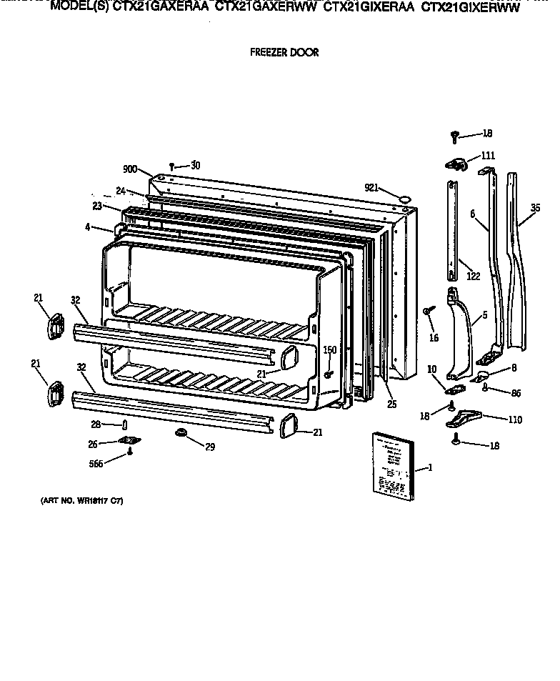 Hotpoint CTX21GIXERAA freezer door diagram