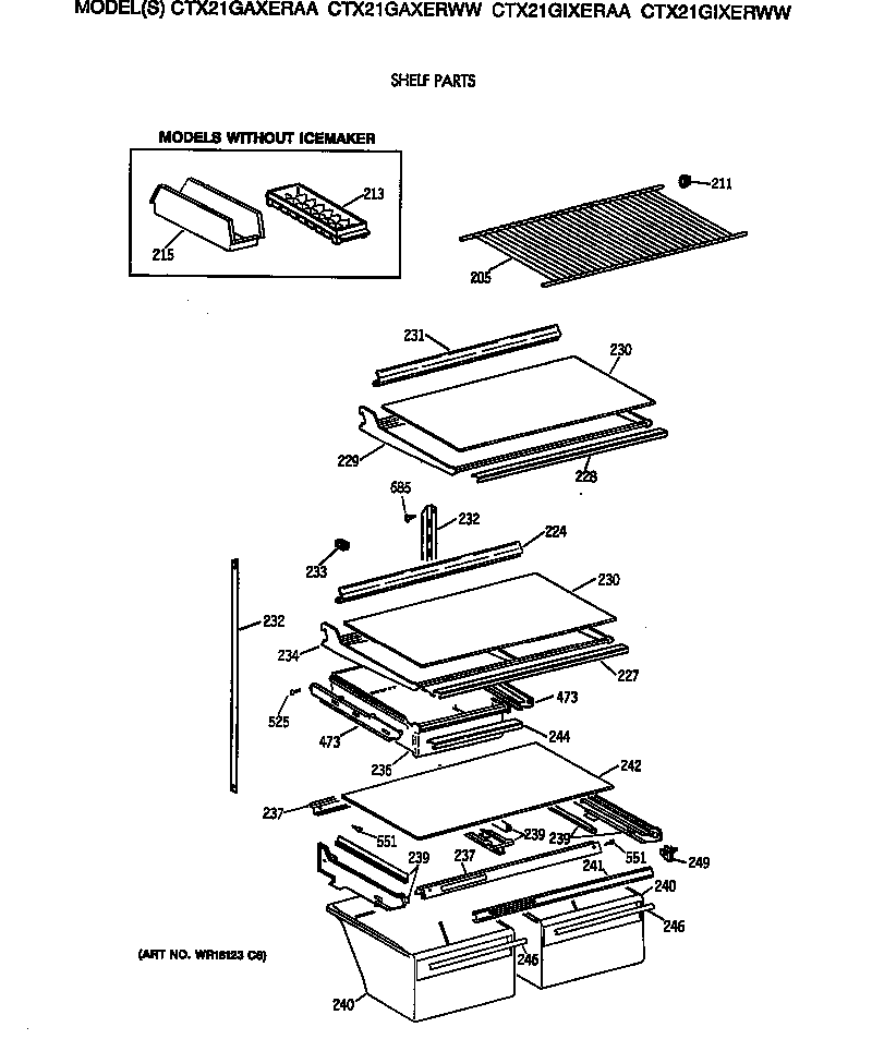 Hotpoint CTX21GIXERAA shelf parts diagram
