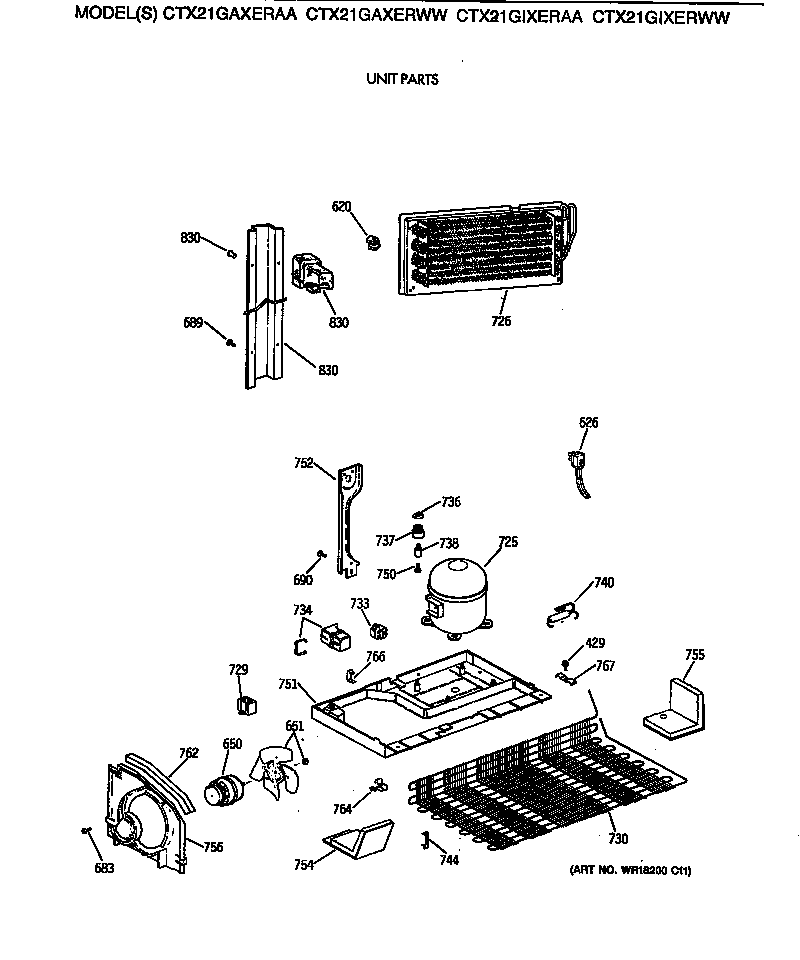 Hotpoint CTX21GIXERAA unit parts diagram