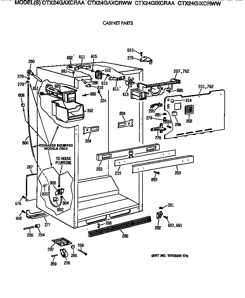Hotpoint CTX24GAXCRWW cabinet parts diagram