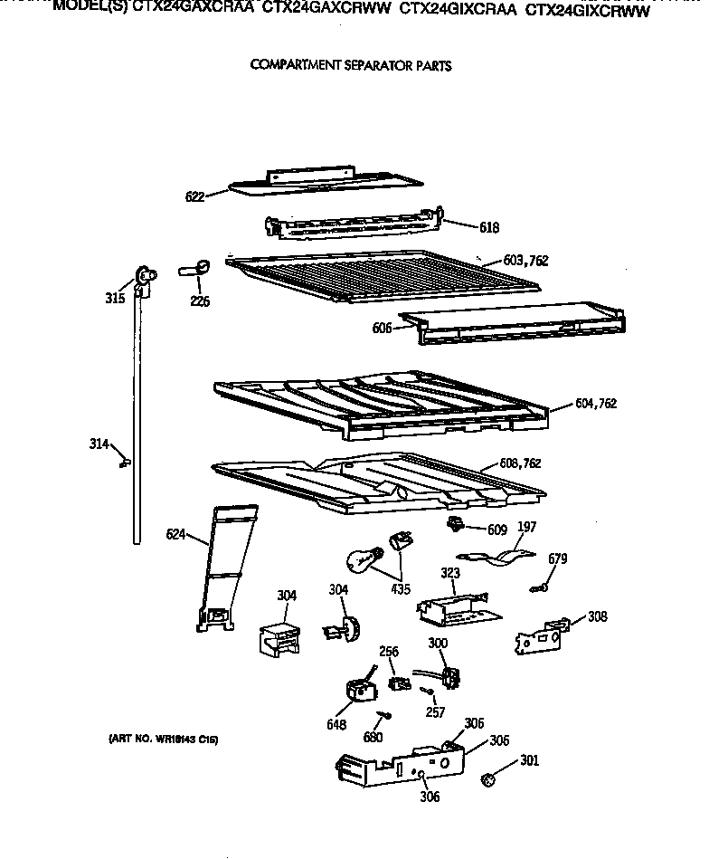 Hotpoint CTX24GAXCRWW compartment separator parts diagram