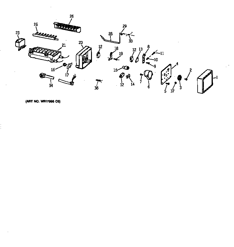 Hotpoint CTX16CAYDRWH icemaker diagram