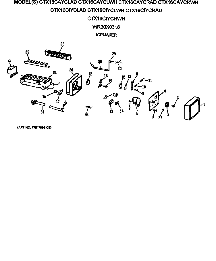 Hotpoint CTX16CAYCLAD icemaker diagram