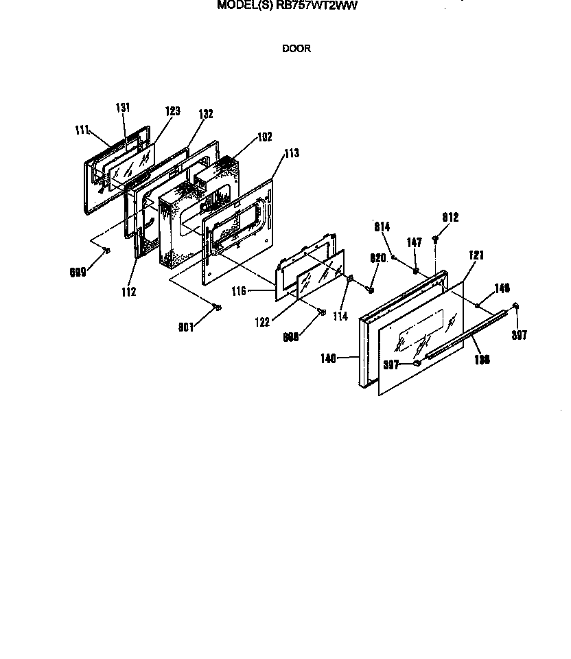 Hotpoint RB757WT2WW door diagram