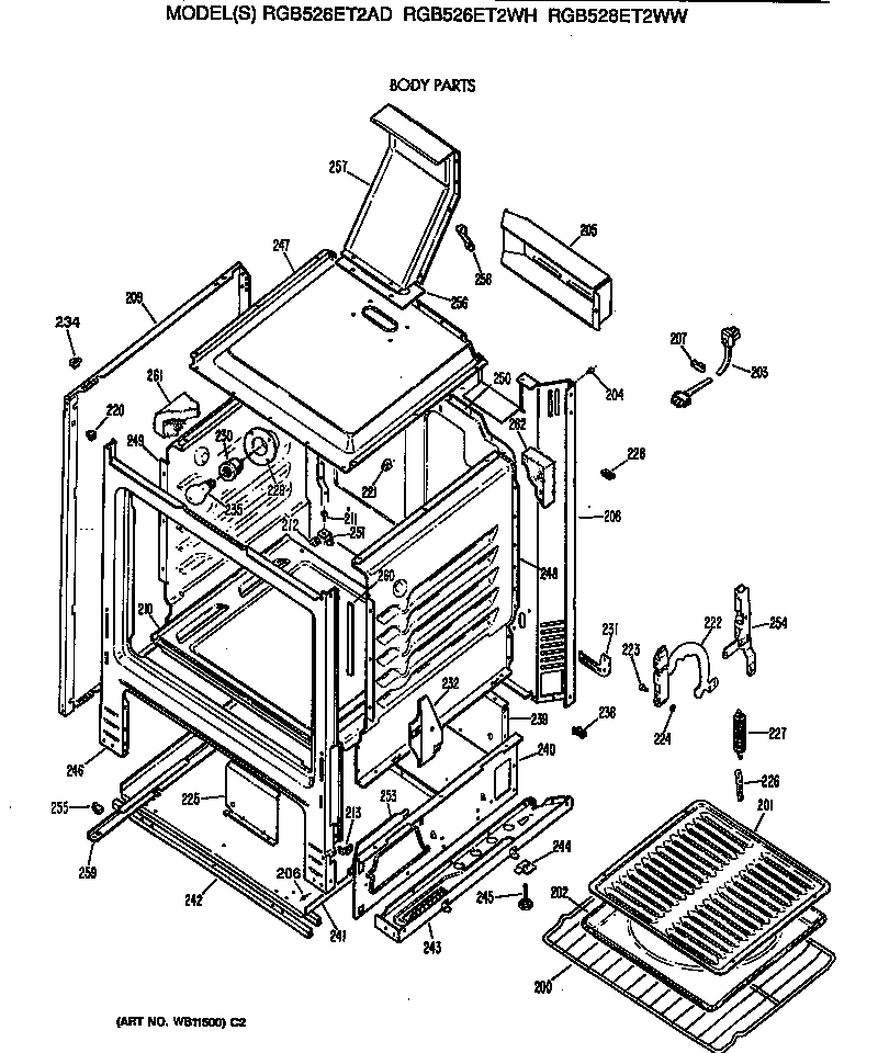 Hotpoint RGB526ET2AD body parts diagram