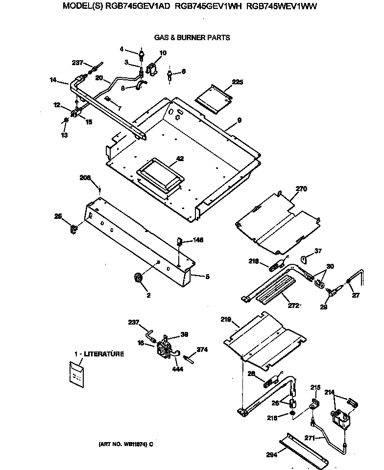 Hotpoint RGB745GEV1WH gas & burner parts diagram