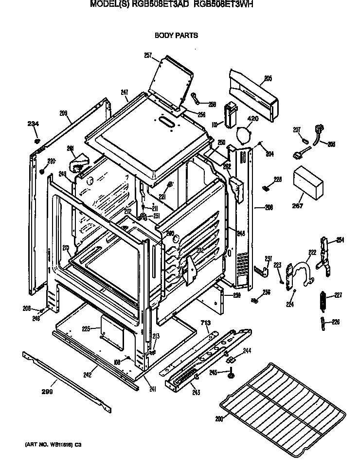 Hotpoint RGB508ET3AD body parts diagram