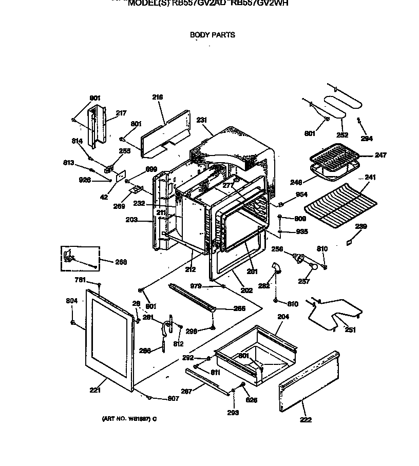 Hotpoint RB557GV2AD body parts diagram