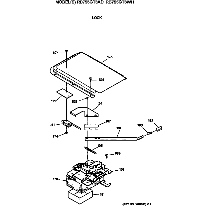 Hotpoint RB755GT3AD lock diagram