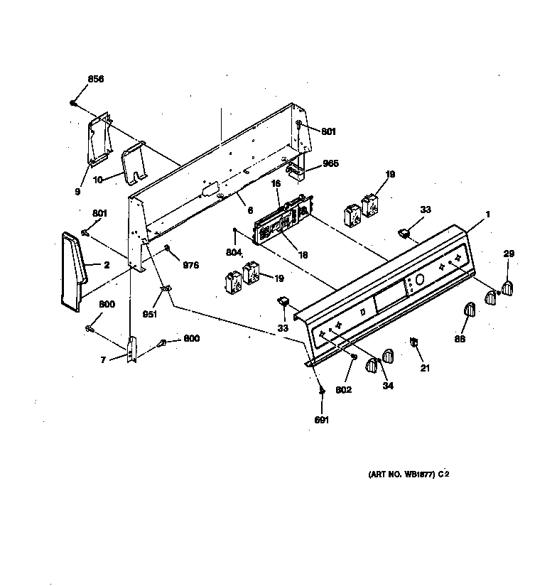 Hotpoint RB756GT3WW control panel diagram