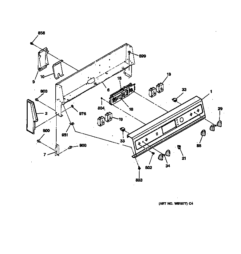 Hotpoint RB757GT3WH control panel diagram