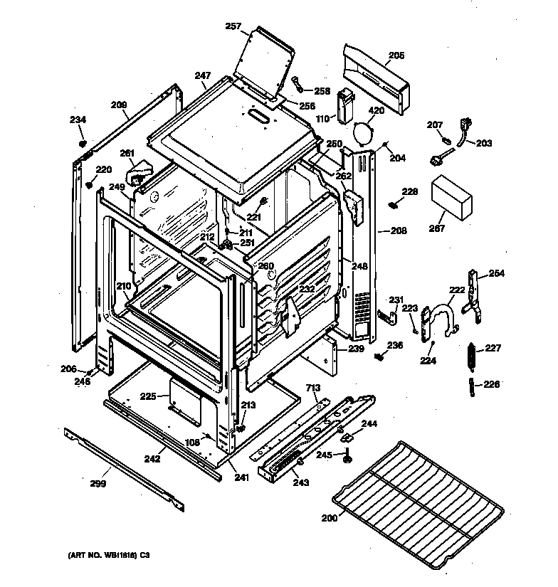 Hotpoint RGB508ET4WH body parts diagram