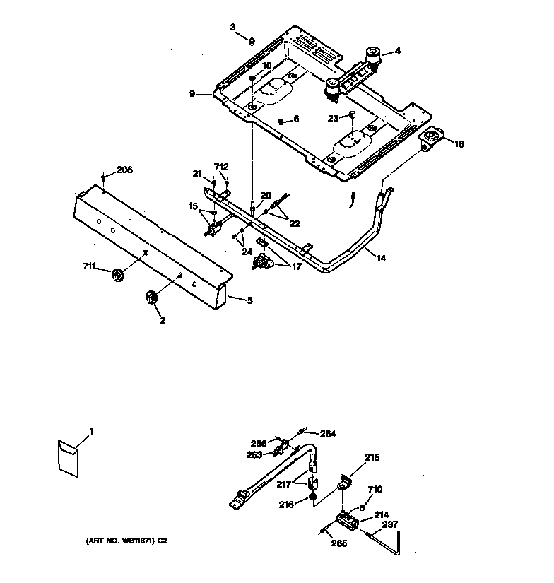 Hotpoint RGB501PPW1WH gas & burner parts diagram