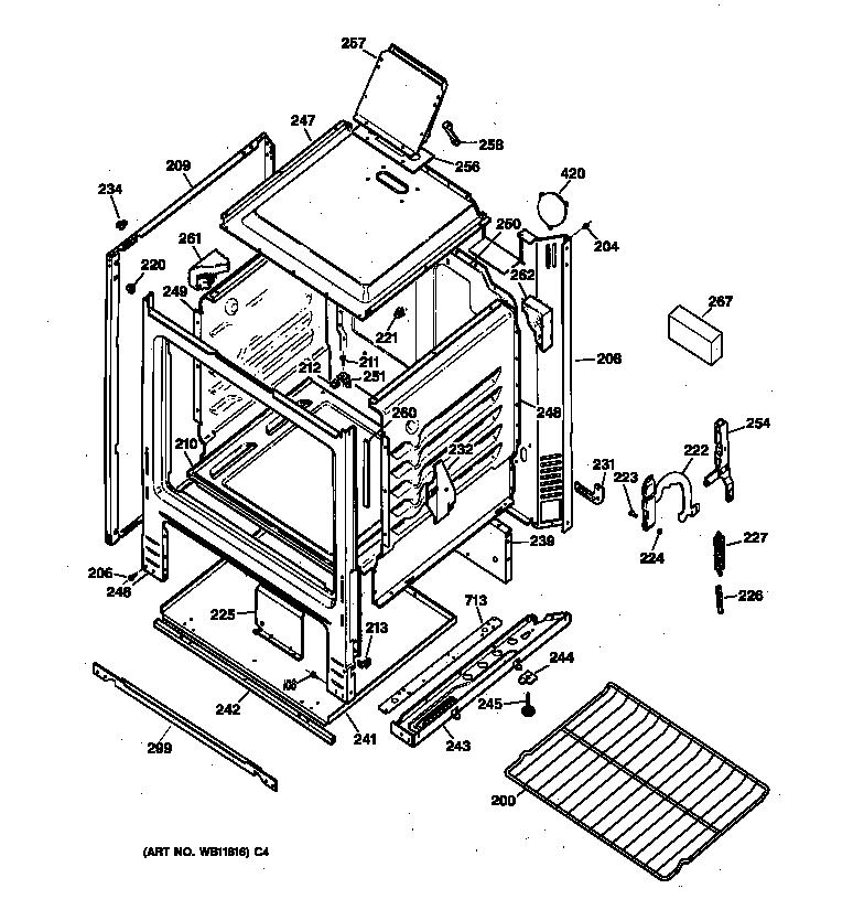 Hotpoint RGB501PPW1WH body parts diagram