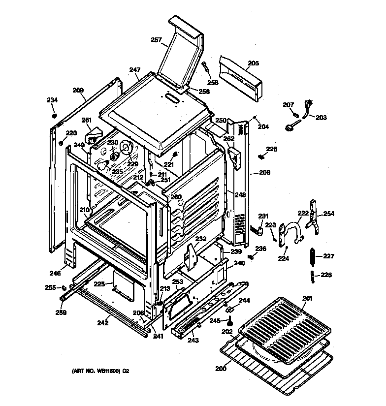 Hotpoint RGB628GEV4AD body parts diagram