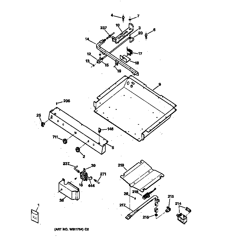 Hotpoint RGB533WEW2WW gas & burner parts diagram