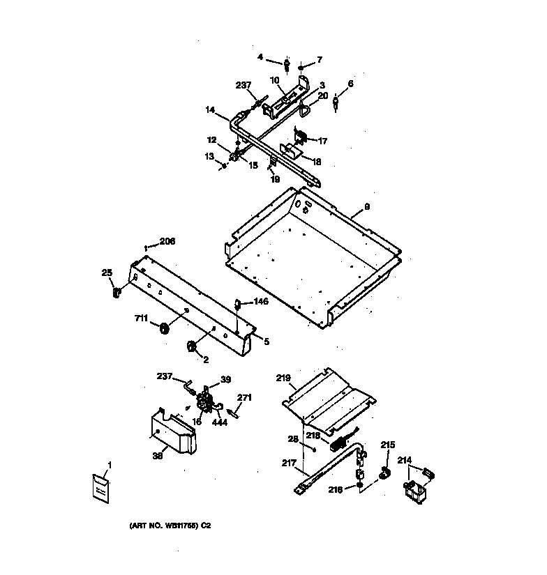 Hotpoint RGB533WEW3WW gas & burner parts diagram