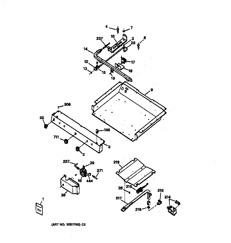 Hotpoint RGB532BEW3WH gas & burner parts diagram