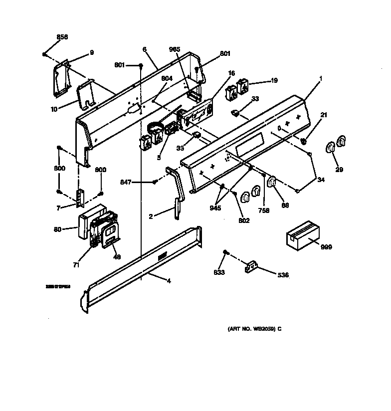 Hotpoint RB557GY1WH control panel diagram
