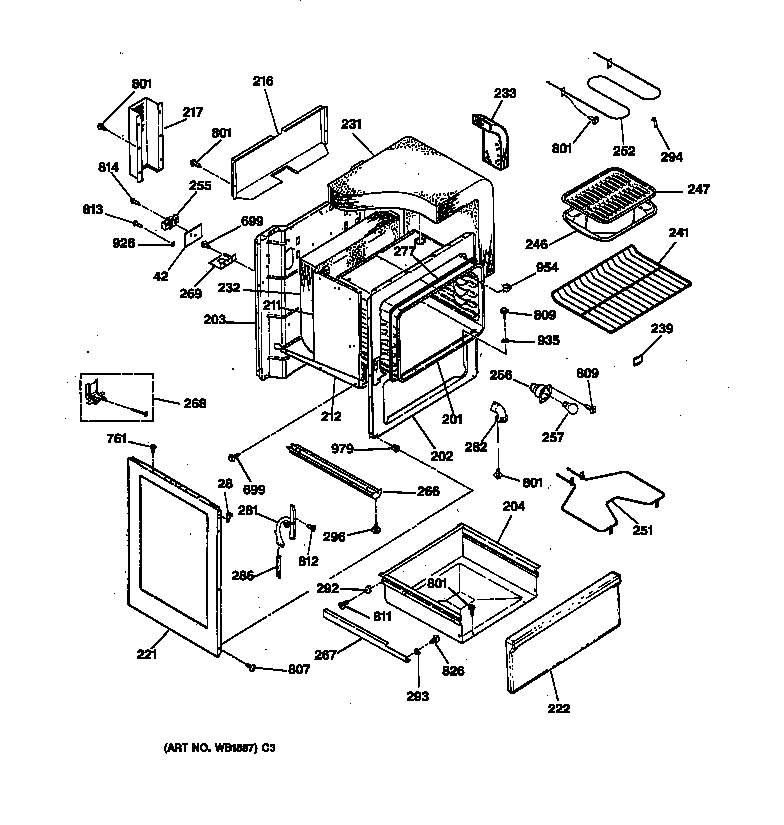 Hotpoint RB557GY1WH body parts diagram