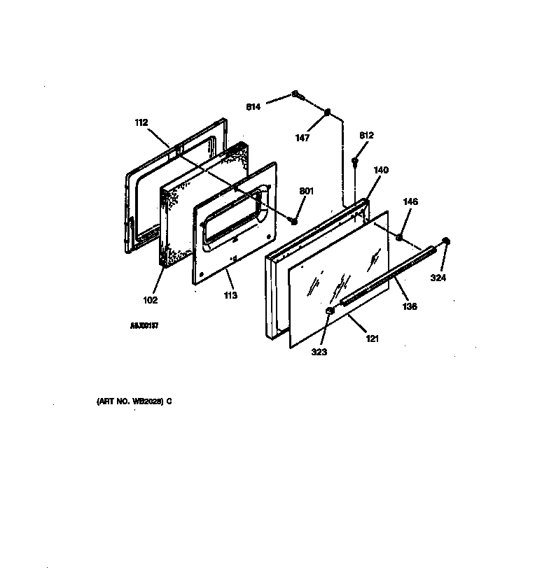 Hotpoint RB557GY1WH door diagram