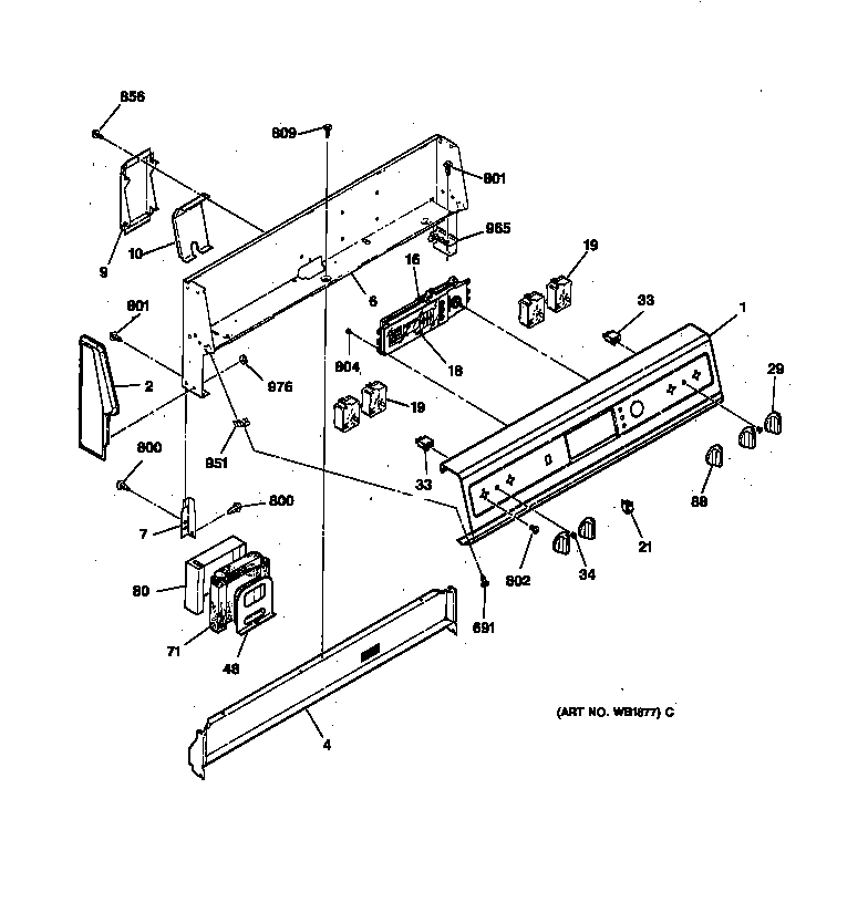 Hotpoint RB787GY1BB control panel diagram