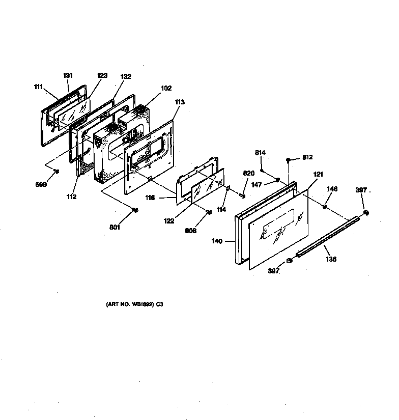 Hotpoint RB787GY1BB door diagram