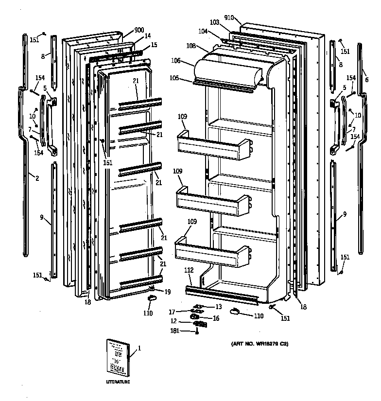 GE MSK22GAXBAD doors diagram