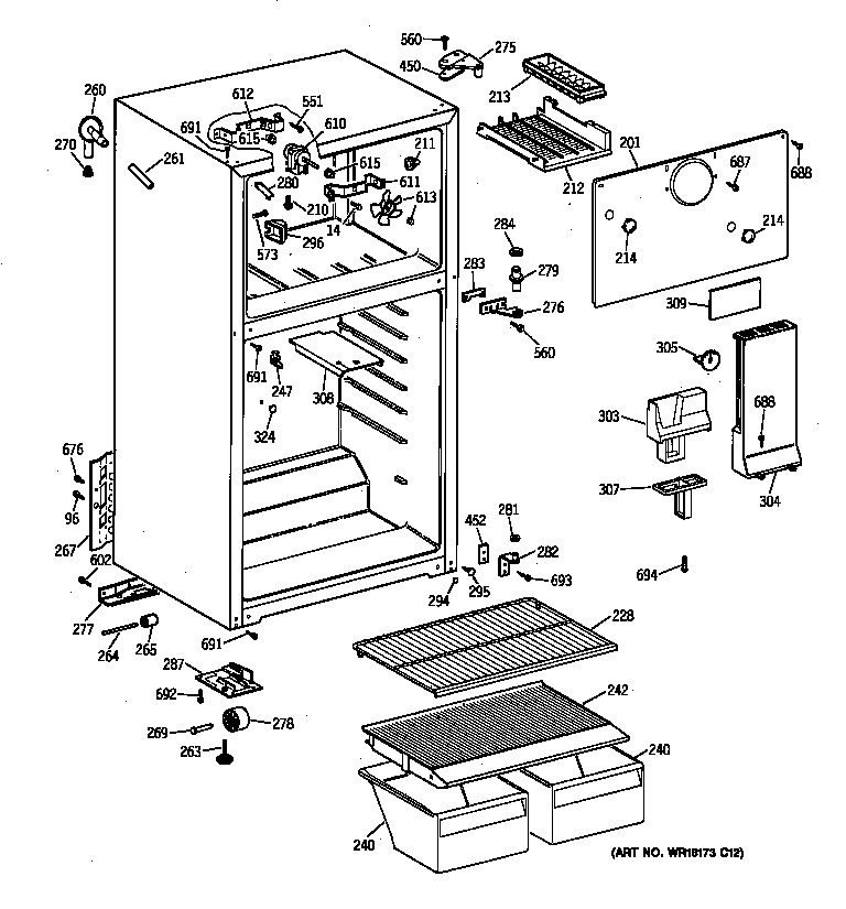 GE MTX14CYZBRAD cabinet diagram