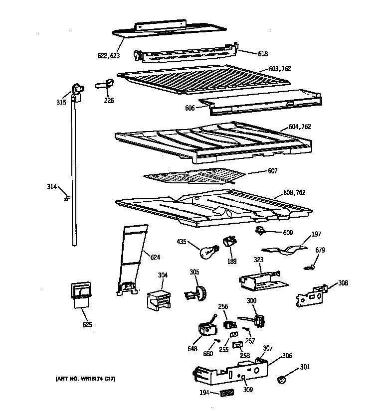 GE MTK18GAXSRAA compartment separator parts diagram