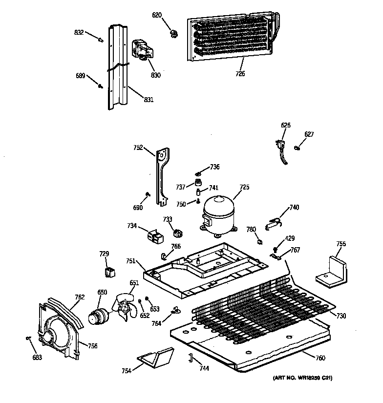 GE MTK18GAXSRAA unit parts diagram