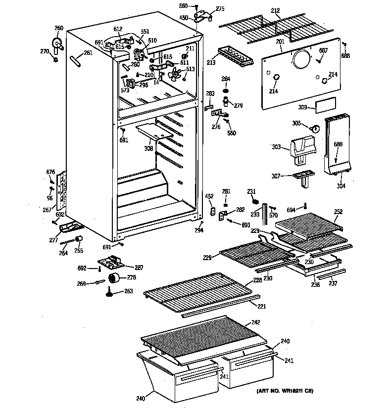 GE MTT16EAZBRWH cabinet diagram