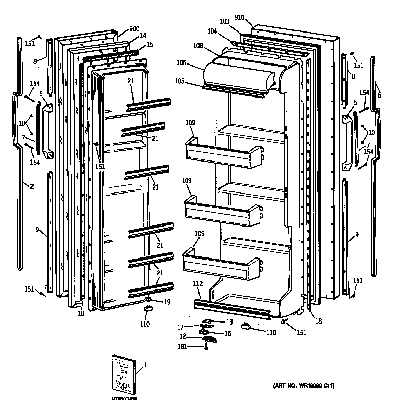 GE MSZ20GAYDWW doors diagram