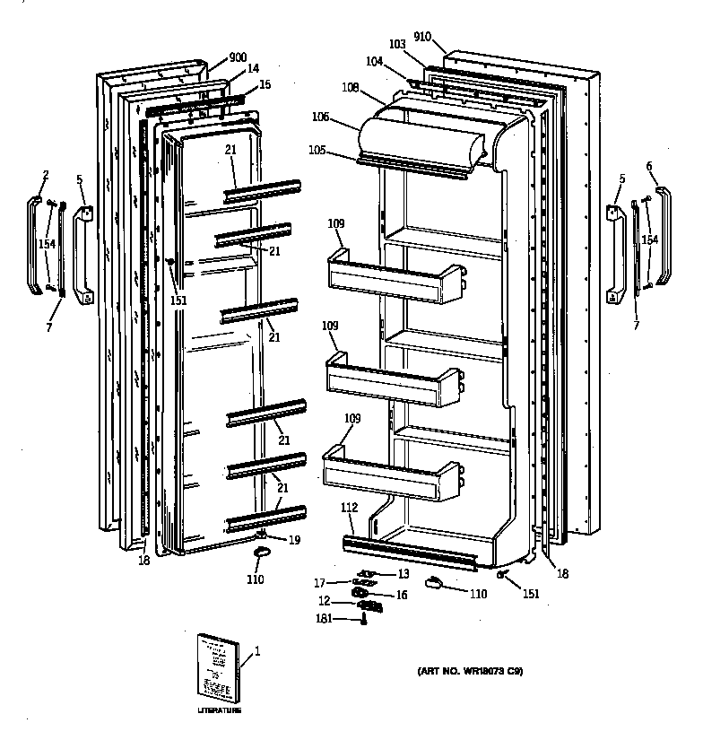 GE MSX20GAZAWW doors diagram