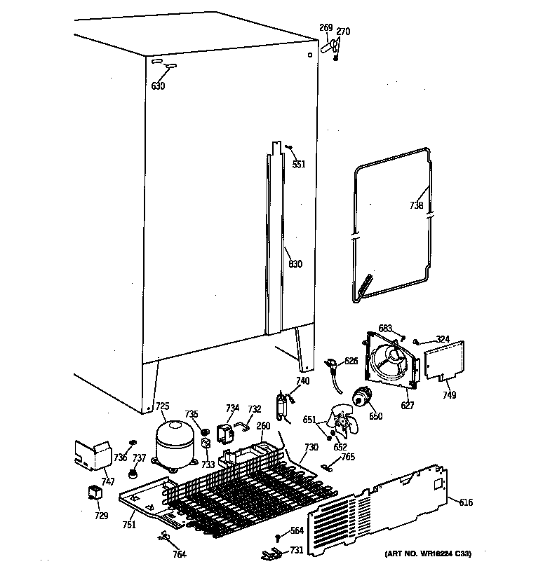 GE MSX22GAZAAA unit parts diagram