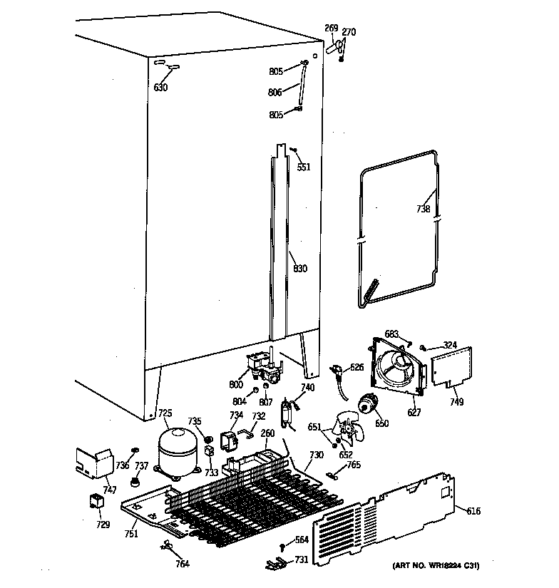 GE MSX25DRZAWW unit parts diagram