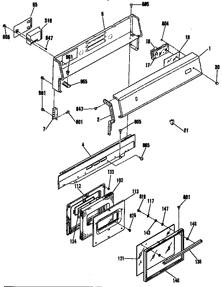 GE L2B235GEL1 door diagram