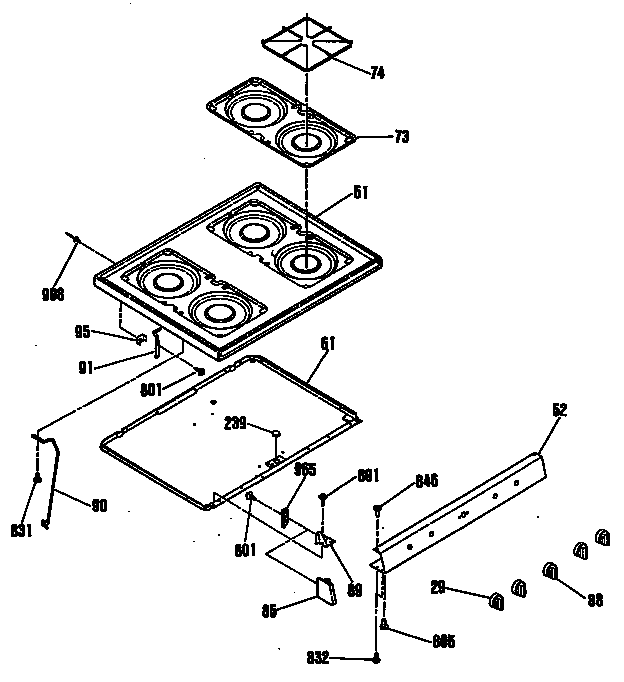 GE L2B235GEL1 cooktop diagram