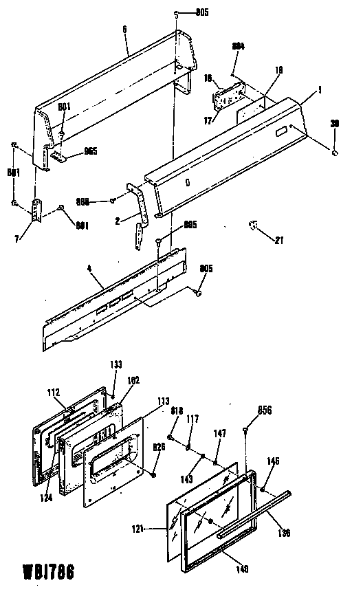 GE L2B115GPL1 door diagram