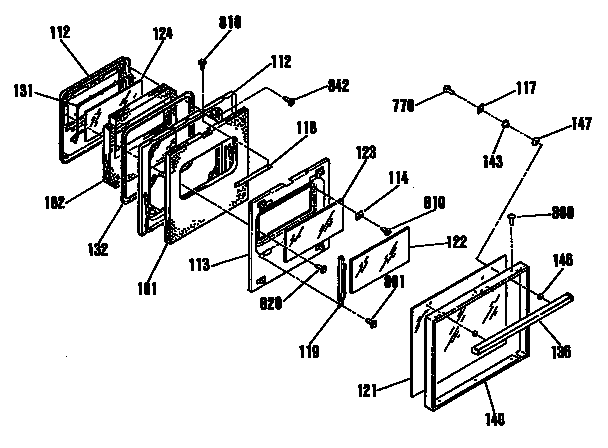 GE L2J345GEL2 door diagram