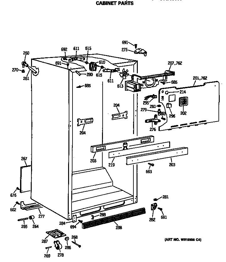 GE MTX24GASKRWH cabinet parts diagram