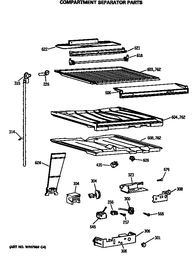 GE MTX24GASKRWH compartment separator parts diagram
