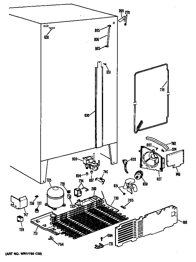 GE MSX20GWSBWH unit diagram